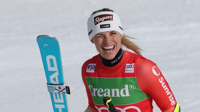 Gut-Behrami nimmt Shiffrin Führung im Ski-Weltcup ab Nach dem famosen zweiten Lauf hatte Gut-Behrami gut zu lachen.