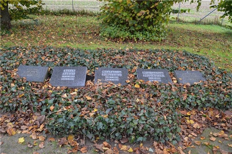 An wen jetzt eine Gedenktafel in Oederquart erinnern soll Nach einem kurzen Leben in Oederquart beigesetzt: die Zwangsarbeiterkinder Janek Sobon (fünfeinhalb Monate), Antonija Schurawel (vier Monate) und Miezcylaw Strychalski (ein Tag).