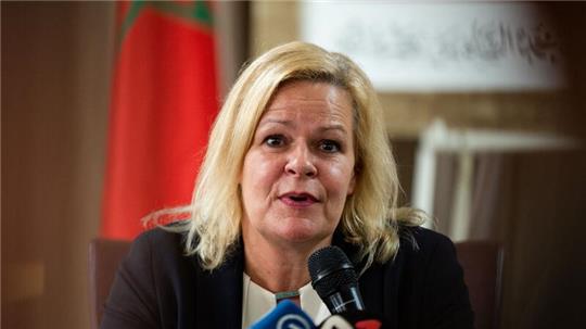 Nancy Faeser in Rabat: Die Verbote der Hamas und des propalästinensischen Netzwerks Samidoun werden jetzt „sehr schnell“ vollzogen.