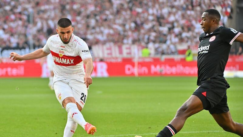 Nationalspieler Deniz Undav (l) traf zum zwischenzeitlichen 2:0 der Stuttgarter gegen Frankfurt.