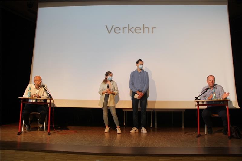 Bürgermeisterkandidaten stellen sich Neu Wulmstorfs Erstwählern Neu Wulmstorfs Bürgermeisterkandidaten Tobias Handtke (rechts) und Thomas Wilde auf der Bühne des Gymnasiums.