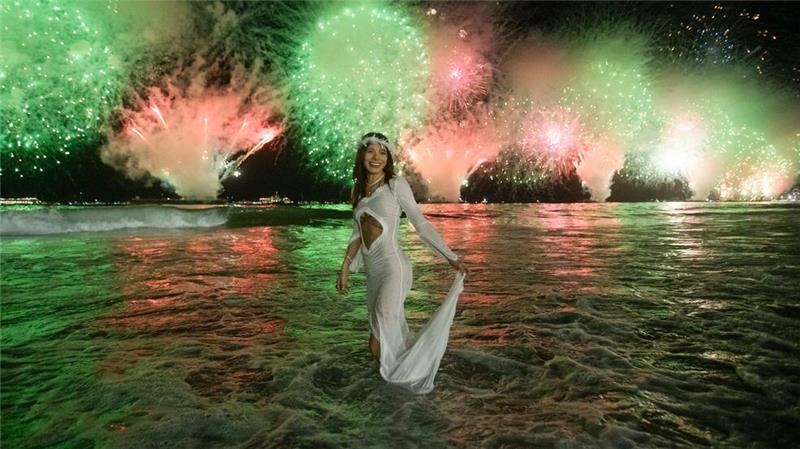 Neujahr an der Copacabana.