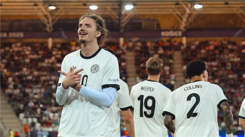 Nick Woltemade jubelt auch im Halbfinale als Torschütze.