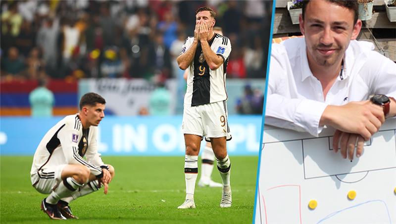 Niclas Füllkrug (rechts) und Kai Havertz nach Deutschlands WM-Aus. Foto: Christian Charisius/dpa