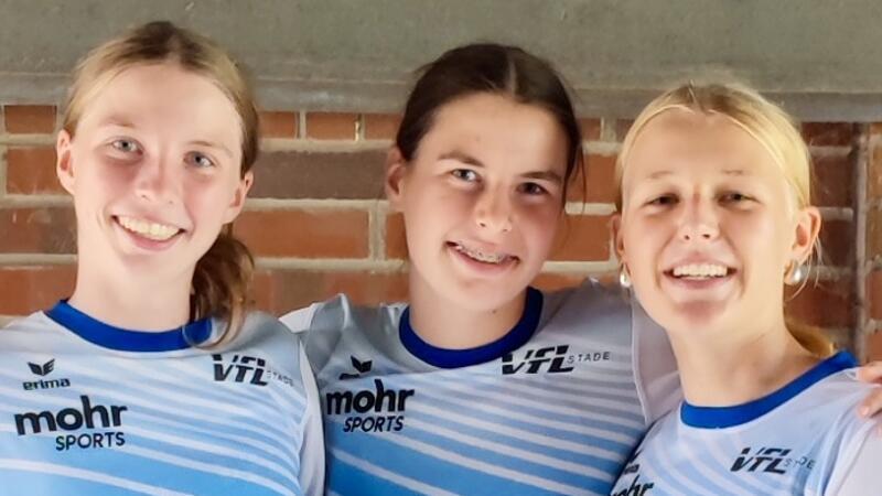 Leichtathletik in Oldendorf: 44 Jahre alter Rekord gebrochen Nike Kluthe-Janssen, ihre Schwester Liv Kluthe-Janssen und Greta Pauli.