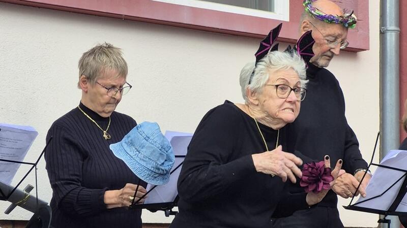 Theater im Hinterhof gerettet: Die Buxtehuder Bühne hat einen neuen Macher Mitspielerin der Pro-The-Sen verzieht bei der szenischen Lesung auf dem Fleth-Fest ihr Gesicht zur Grimasse