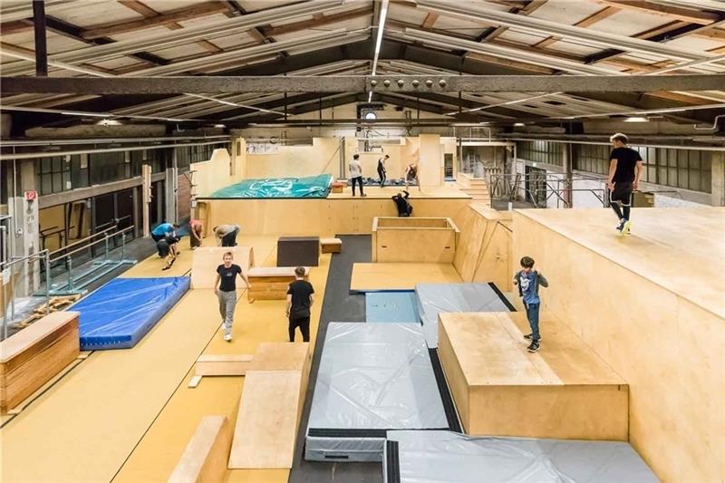 Norddeutschlands erste Halle für Parkour und Freerunning steht in der Hafencity. Foto: Olaf Janko