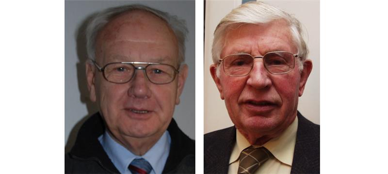 Obstbauer Herbert Quast und Pastor Helmut Roscher.