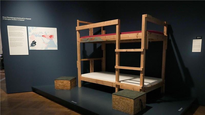Oder ein Bett aus einer 2015 eingerichteten Flüchtlingsunterkunft.