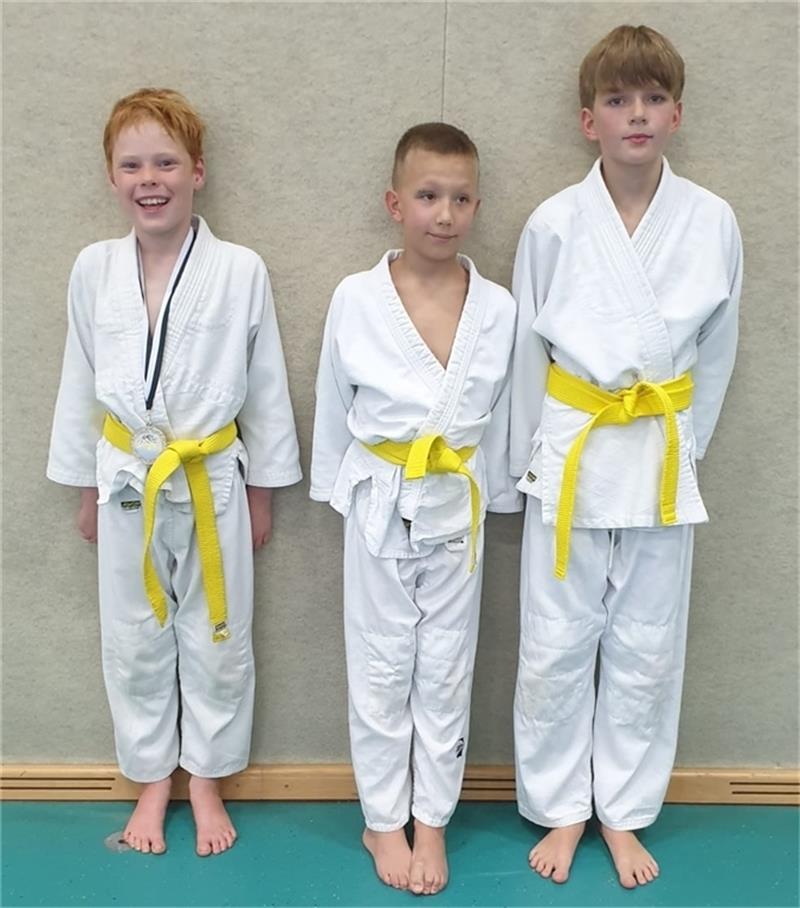 Judo-Talente des BSV erfolgreich Ole Pupkes, Dennis Thomas und Johann Petzholtz (von links).