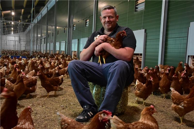 Oliver Holtermann stieg vor drei Jahren in die Eierproduktion mit Freilandhennen ein. Fotos: Ahrens