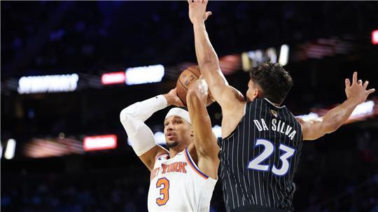 Orlandos Tristan da Silva (l) wehrte sich vergeblich gegen Josh Hart und die Knicks.