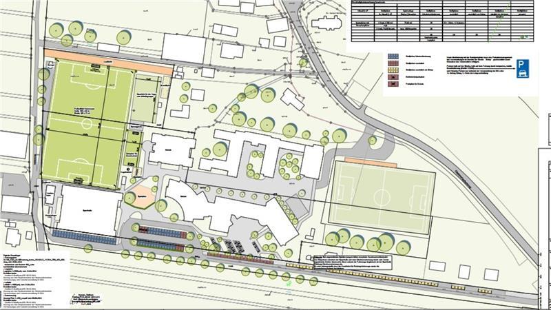 Illegal war gestern: Kreis Stade erlaubt Vereinssport in Steinkirchen Parkplatzkonzept von Munder + Erzepky - Landschaftsarchitekten für die Sportanlage in Steinkirchen in der Straße am Striep - mit 49 Parkplätzen (unten).
