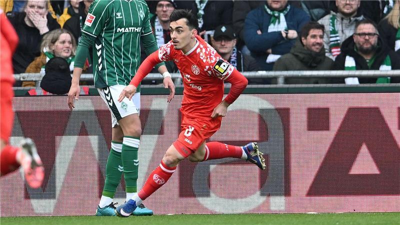 Rückschlag für Werder: Heimniederlage gegen Mainz Paul Nebel brachte Mainz in Bremen früh in Führung.
