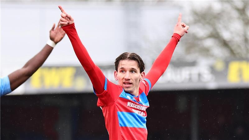 Philipp Aue erzielte gegen den HSC Hannover sein viertes Saisontor. Ein ganz wichtiges zum 2:1.