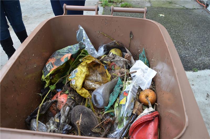 Plastik gehört nicht in die Biotonne. Doch nicht alle halten sich daran.