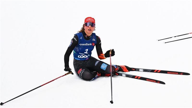 Platt nach dem Lauf: Nathalie Armbruster.