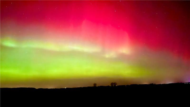 Polarlichter leuchten über Sachsen-Anhalt.