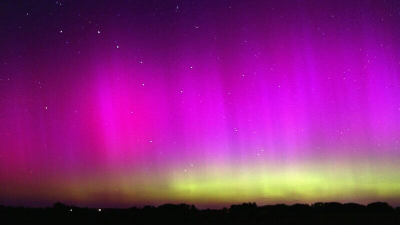 Polarlichter über der Ostsee bei Neuhaus, am Montagabend fotografiert.