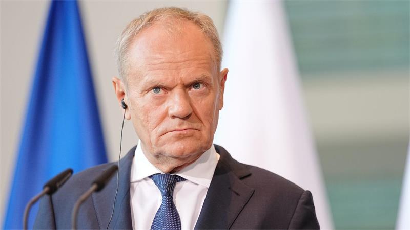 Polens Ministerpräsident Donald Tusk beim Treffen mit den Staats- und Regierungschefs aus Deutschland, Frankreich, Großbritannien und Italien in Berlin. 