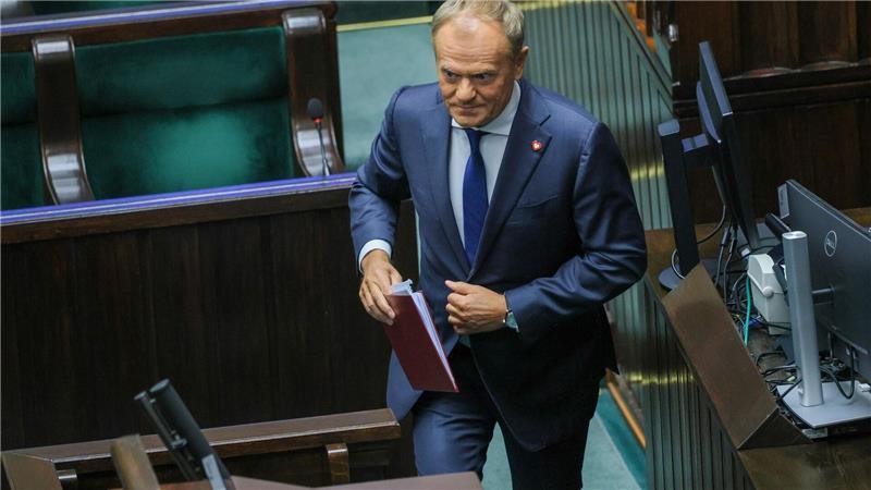 Polens Ministerpräsident Donald Tusk hat eine Vertrauensabstimmung überstanden, (Foto aktuell)