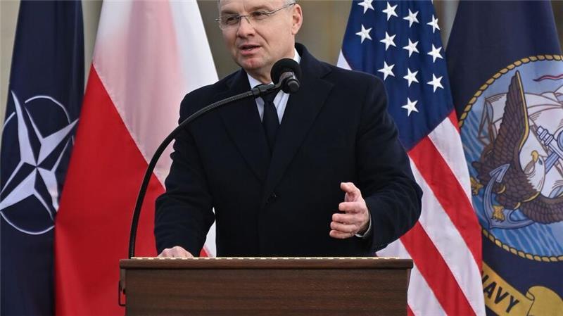 Polens Präsident Andrzej Duda spricht bei der Eröffnung der US-Raketenabwehrbasis in Redzikowo. (Foto aktuell)