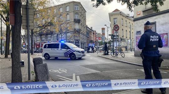 Polizeibeamte im Einsatz in Brüssel.