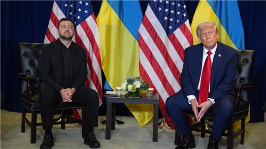 Präsident Donald Trump trifft sich mit dem ukrainischen Präsidenten Wolodymyr Selenskyj, am Rande der Generaldebatte der UN-Vollversammlung.