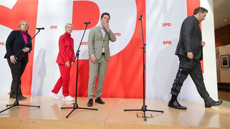 Pressekonferenz in Berlin: Bas, Schwesig, Krach und Klingbeil nach den Wahlen in MV und Berlin 