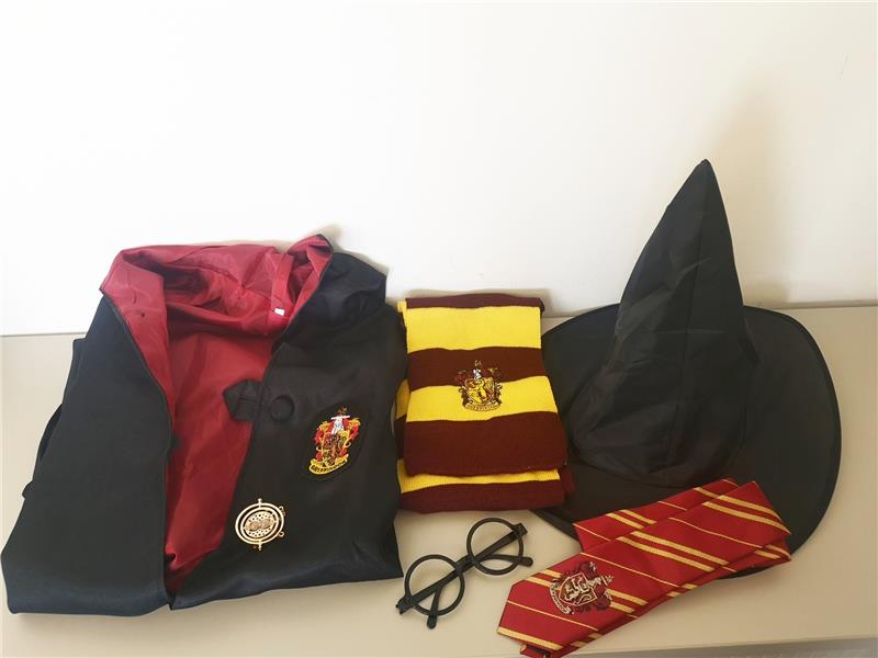 Produktpiraterie: Die Uniformen, Hüte und Brillen der Harry-Potter-Zauberschüler aus China hatten keine Lizenz des Rechteinhabers. Foto: Polizei