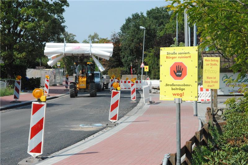 Protest gegen die Straßenausbaubeiräge in Stade. Archivfoto