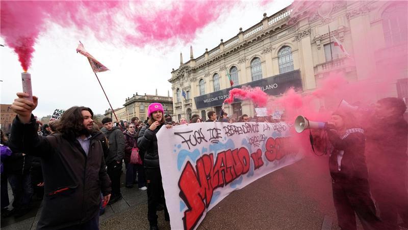 Proteste gegen US-Einwanderungspolizei ICE am Rande der Olympischen Winterspiele in Mailand