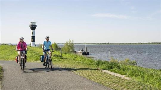 Pünktlich zum Wochenende wird das Wetter wieder sommerlich - perfekt zum Beispiel für eine Fahrradtour an der Elbe. (Archivbild)