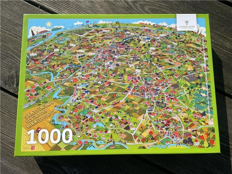 Wimmelbild: Samtgemeinde Oldendorf-Himmelpforten gibt es jetzt auch als Puzzle Puzzle mit 1000 Teilen.