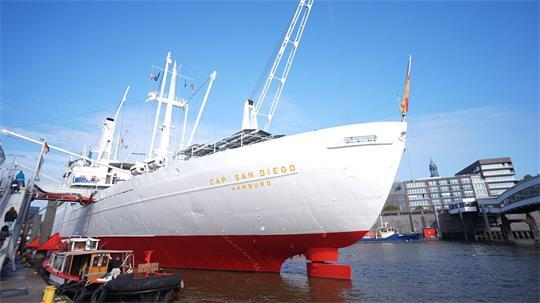 Quasi in letzter Minute wurde die „Cap San Diego“ gerettet und zurück nach Hamburg gebracht: Fast wurde sie verschrottet.