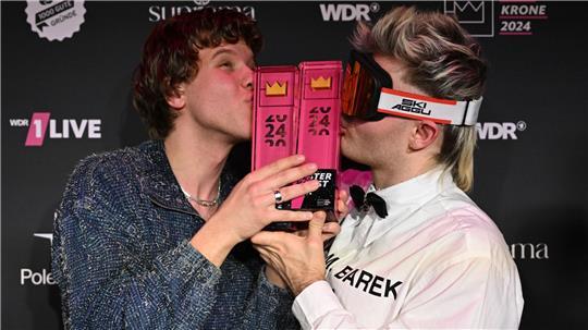 Räumten schon 2024 ab und können wieder auf eine Krone hoffen: die Musiker Zartmann und Ski Aggu. 