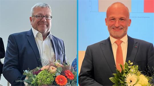 Ralf Dessel ist der neue Bürgermeister von Buxtehude, Kai Koeser ist der neue Bürgermeister von Stade.