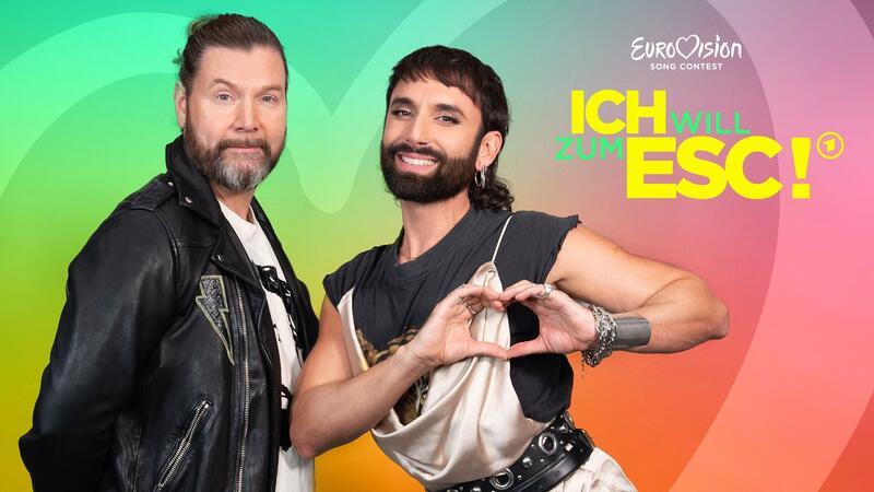 Conchita Wurst und Rea Garvey suchen ESC-Talente Rea Garvey (l) und Conchita Wurst in der Kulisse von „Ich will zum ESC!“.