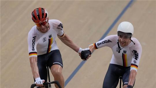 Kluge/Reinhardt erneut Madison-Europameister Roger Kluge (l) und Theo Reinhardt gewannen zum dritten Mal in Serie den Madison-EM-Titel.