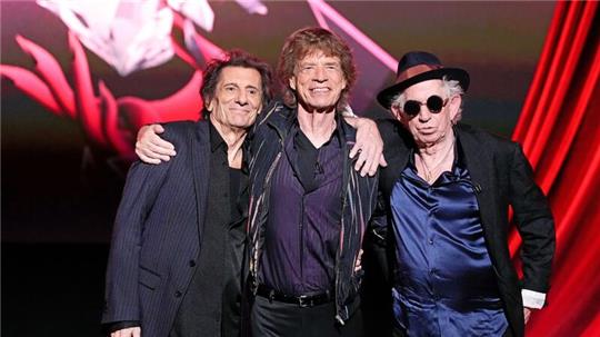 Ronnie Wood (l-r), Mick Jagger und Keith Richards von den Rolling Stones.