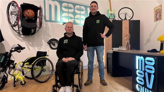 Rouven Albrecht (links) und Bajo Tomfohrde vom Start-up moooov, das mit dem Gründerstar ausgezeichnet wurde.