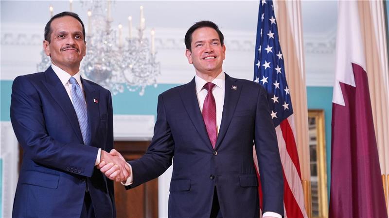 Trump beschwört „völlige Einigkeit“ zwischen USA und Israel Rubio und Al Thani sprechen in Washington über die Lage im Nahen Osten.