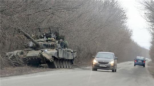 Russische Truppen am 24. Februar 2022 beim Einmarsch in die Ukraine.