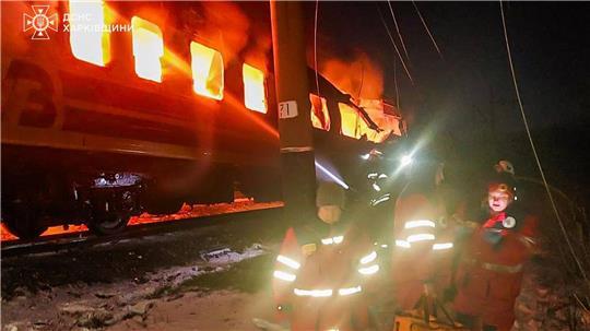 Russland schoss Drohnen auf einen Passagierzug. 