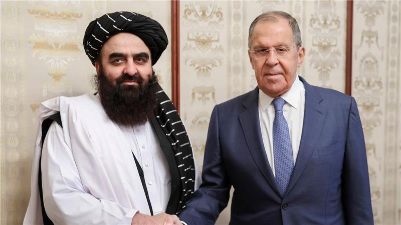 Russland hebt Verbot der Taliban auf Russlands Außenminister Sergej Lawrow hatte schon vor Ende des Verbots der Taliban Kontakt mit seinem afghanischen Kollegen Amir Khan Muttaqi. (Archivbild)