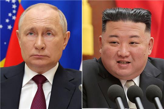 Russlands Präsident Wladimir Putin (l) und Kim Jong Un, Machthaber von Nordkorea, könnten sich bald treffen.