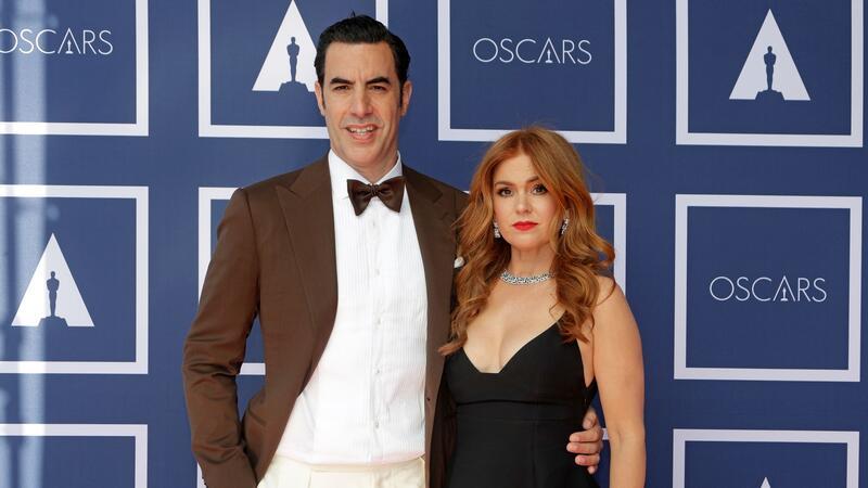 Sacha Baron Cohen und seine Frau Isla Fisher kommen zu einer Vorführung der Oscars in Sydney an.