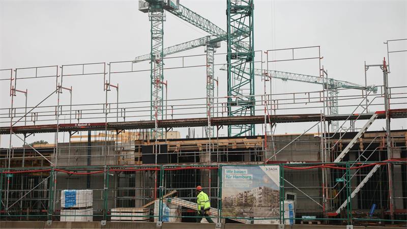 Saga-Baustelle in Hamburg-Bramfeld.