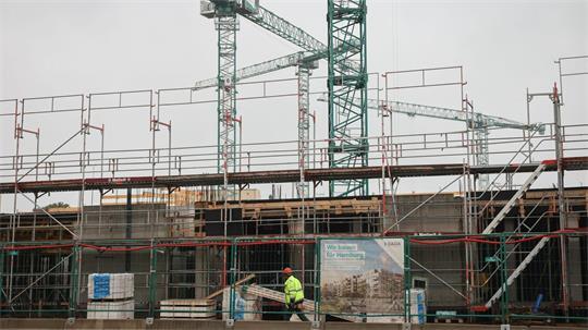 Saga-Baustelle in Hamburg-Bramfeld.