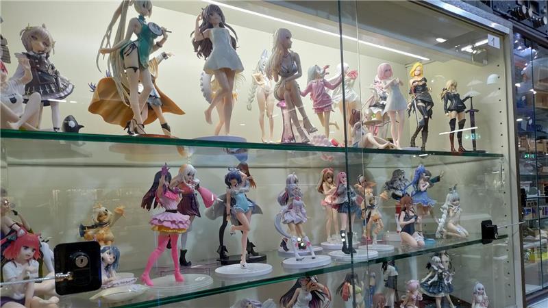 Dirk und Marinas Flohmarkthalle in Stade: Ein Paradies für Trödel-Fans Sammlerstücke: In einer abschließbaren Vitrine sind Anime- und Manga-Figuren im niedlichen Moe-Stil ausgestellt.